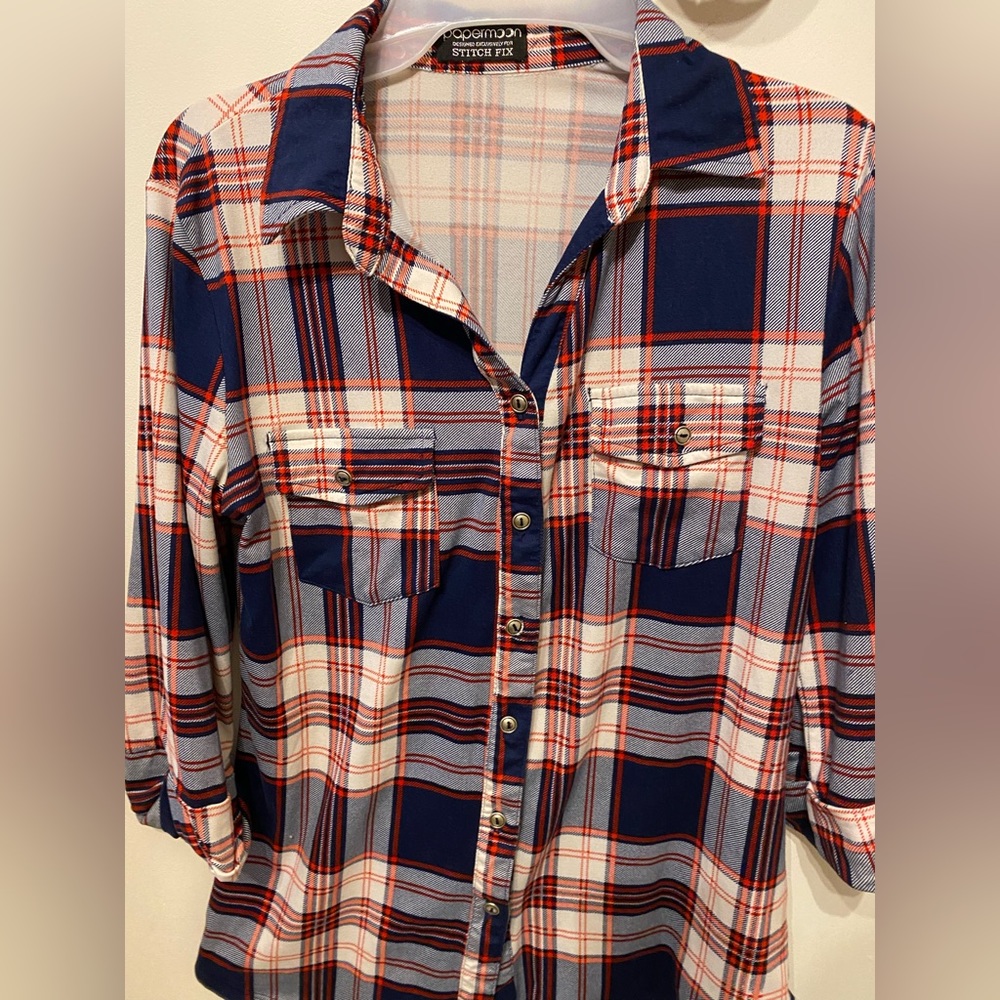 Red, White, and Blue Button down